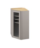 Cooper - 24" x 42" Wall Diagonal Cabinet with Glass Door and Matching Interior, 1 Door, 3 Shelves in Grey CGR-WDC2442MI