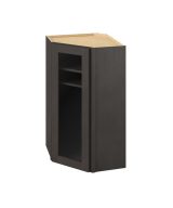 Cooper - 24" x 42" Wall Diagonal Cabinet with Glass Door and Matching Interior, 1 Door, 3 Shelves in Slate CSL-WDC2442MI