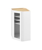 Cooper - 24" x 42" Wall Diagonal Cabinet with Glass Door and Matching Interior, 1 Door, 3 Shelves in White CWH-WDC2442MI