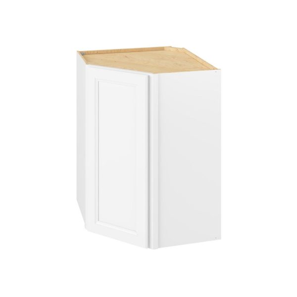 Monaco - 27" x 36" x 15" Wall Diagonal Cabinet, 1 Door, 2 Shelves in White MWH-WDC273615