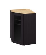 Cooper - 27" x 36" x 15" Wall Diagonal Cabinet with Glass Door and Matching Interior, 1 Door, 2 Shelves in Espresso CES-WDC273615MI