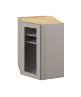 Cooper - 27" x 36" x 15" Wall Diagonal Cabinet with Glass Door and Matching Interior, 1 Door, 2 Shelves in Grey CGR-WDC273615MI