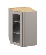 Monaco - 27" x 36" x 15" Wall Diagonal Cabinet with Glass Door and Matching Interior, 1 Door, 2 Shelves in Grey MGR-WDC273615MI