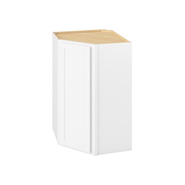 Hudson - 27" x 42" x 15" Wall Diagonal Cabinet, 1 Door, 3 Shelves in White HWH-WDC274215