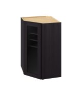 Cooper - 27" x 42" x 15" Wall Diagonal Cabinet with Glass Door and Matching Interior, 1 Door, 3 Shelves in Espresso CES-WDC274215MI