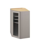 Cooper - 27" x 42" x 15" Wall Diagonal Cabinet with Glass Door and Matching Interior, 1 Door, 3 Shelves in Grey CGR-WDC274215MI