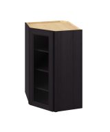 Monaco - 27" x 42" x 15" Wall Diagonal Cabinet with Glass Door and Matching Interior, 1 Door, 3 Shelves in Espresso MES-WDC274215MI