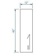 Cooper, Hudson, Monaco - 12" W x 42" H x 1/4" T Wall End Panel - in Grey PGRY-WEP1242