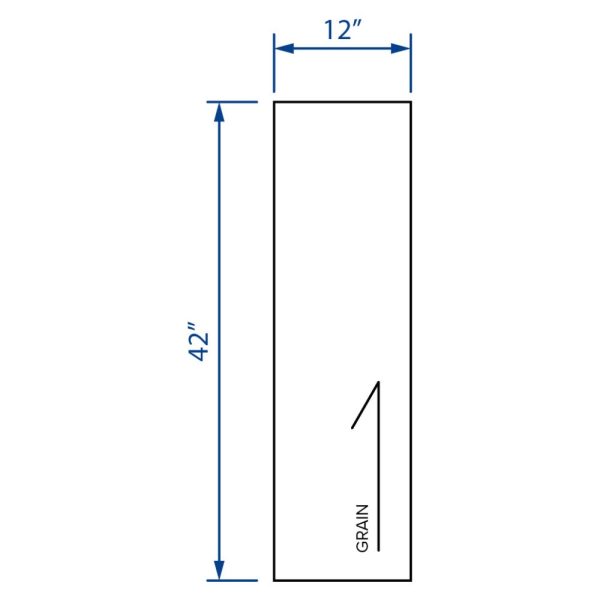 Cooper, Hudson, Monaco - 12" W x 42" H x 1/4" T Wall End Panel - in Grey PGRY-WEP1242