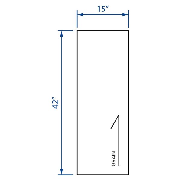 Cooper, Hudson, Monaco - 15" W x 42" H x 1/4" T Wall End Panel - in Grey PGRY-WEP1542